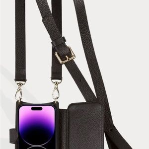 Bandolier Hailey Folio Side-Slot crossbody. I-phone 12/12 plus Black LIKE NEW